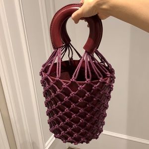 BRAND NEW! STAUD Moreau Cage Bucket Bag in BORDEAUX